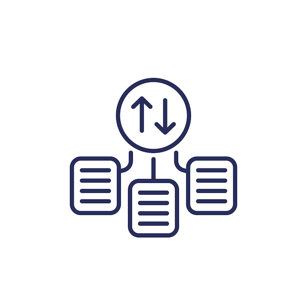 Vector de íconos de línea de intercambio de datos
