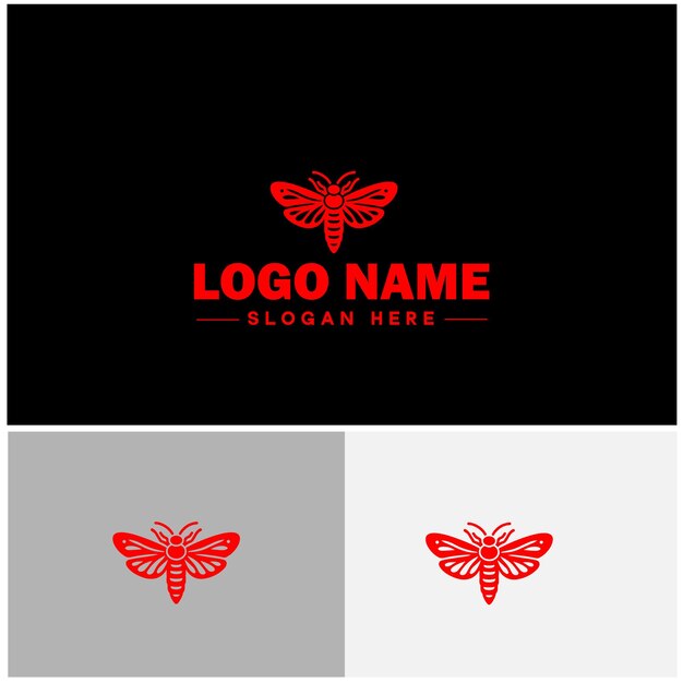 Vector de iconos de logotipo de Lanternfly para el icono de la aplicación de marca de negocios Plantilla de logotipio de abeja de insectos Lanternfly