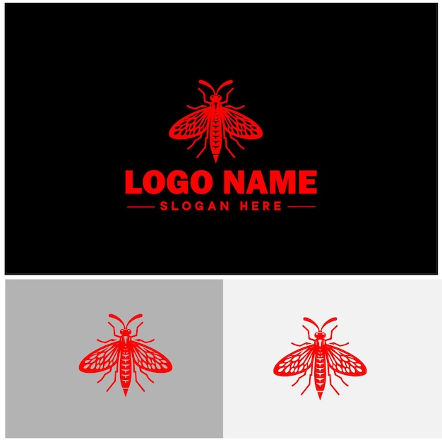 Vector de iconos de logotipo de Lanternfly para el icono de la aplicación de marca de negocios Plantilla de logotipio de abeja de insectos Lanternfly