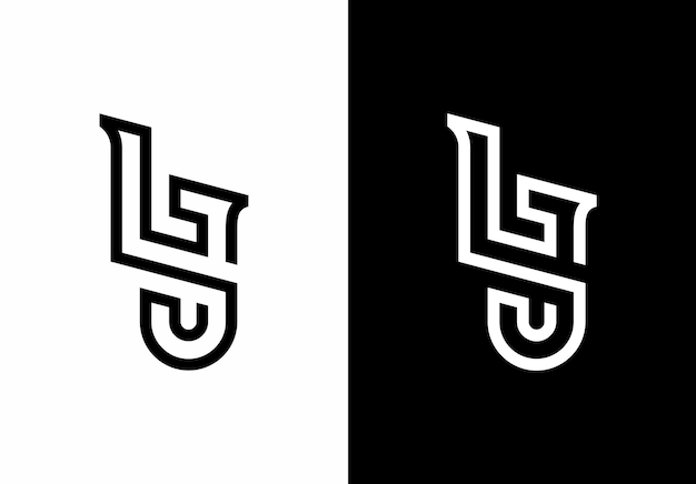 Vector de los íconos del logotipo de la letra inicial Monograma LJ