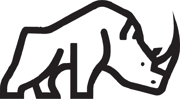 Vector de íconos del logotipo del rinoceronte duradero