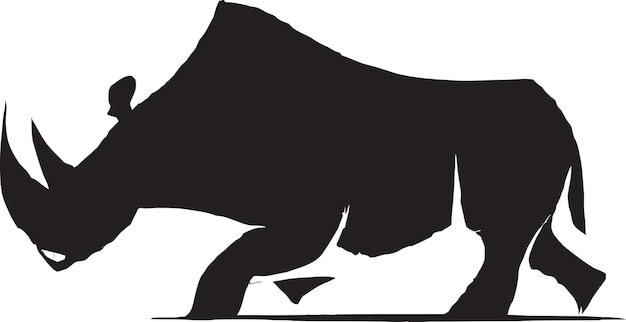 Vector de íconos de logotipo de rinoceronte ingenioso