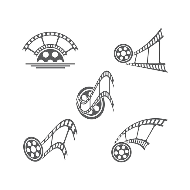 Vector de íconos del logotipo de la tira de película