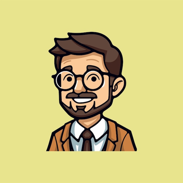 Vector de íconos de maestros de escuela masculinos