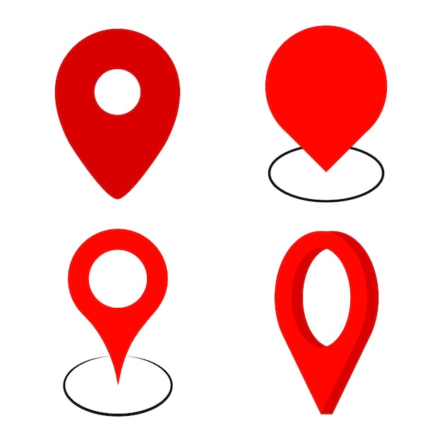 Vector de los iconos de los marcadores del mapa