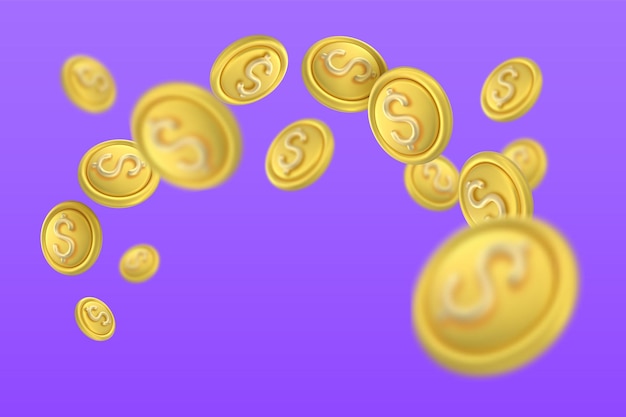 Vector de íconos de monedas 3D