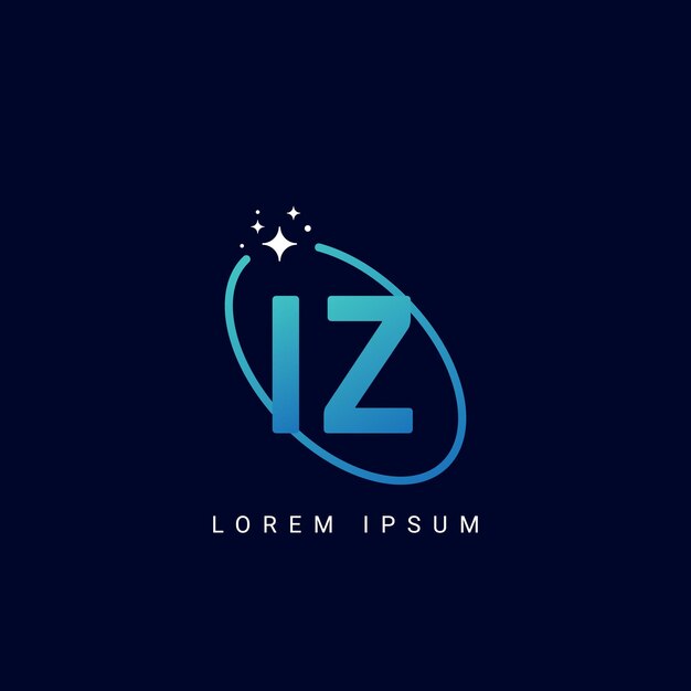 Vector de íconos de monograma basado en el logotipo inicial de la empresa IZ ZI