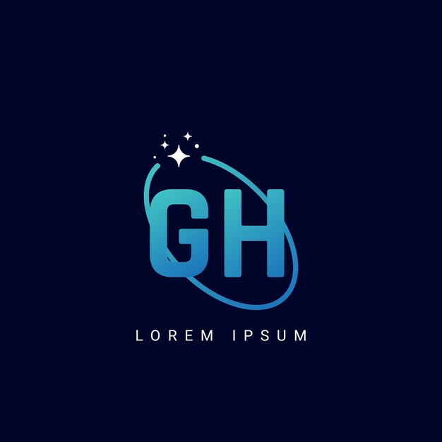 Vector de íconos de monograma basado en el logotipo inicial de la empresa con letras creativas mínimas GH HG