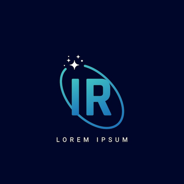 Vector de íconos de monograma basado en el logotipo inicial de la empresa de letras creativas mínimas IR RI