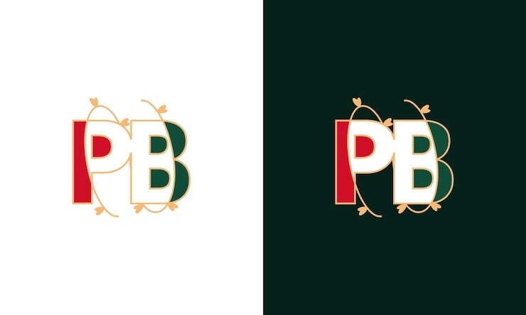 Vector vector de íconos de monograma basado en el logotipo inicial de la empresa de letras creativas mínimas pb bp