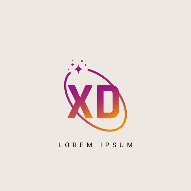 Vector de íconos de monograma basado en el logotipo inicial de la empresa de letras DX creativas mínimas XD