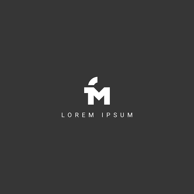 Vector de íconos de monograma basado en el logotipo inicial de la empresa de letras FM MF