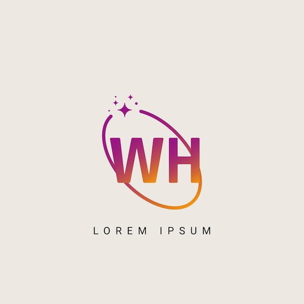 Vector de íconos de monograma basado en el logotipo inicial de la empresa con letras WH HW.