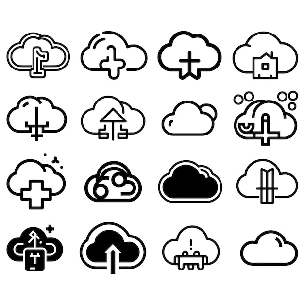 Vector de íconos de nube para web y aplicación móvil signo y símbolo de nube