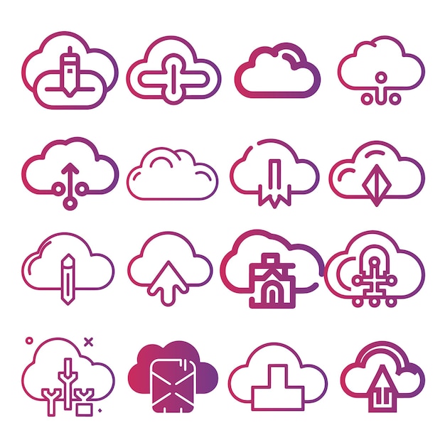 Vector de íconos de nube para web y aplicación móvil signo y símbolo de nube