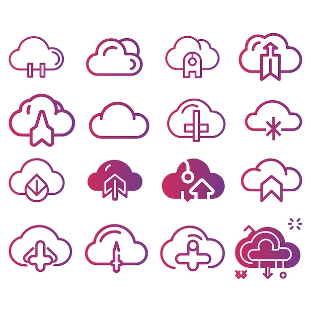 Vector de íconos de nube para web y aplicación móvil signo y símbolo de nube