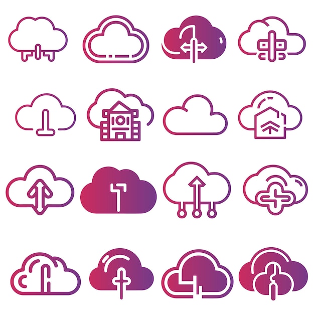 Vector de íconos de nube para web y aplicación móvil signo y símbolo de nube