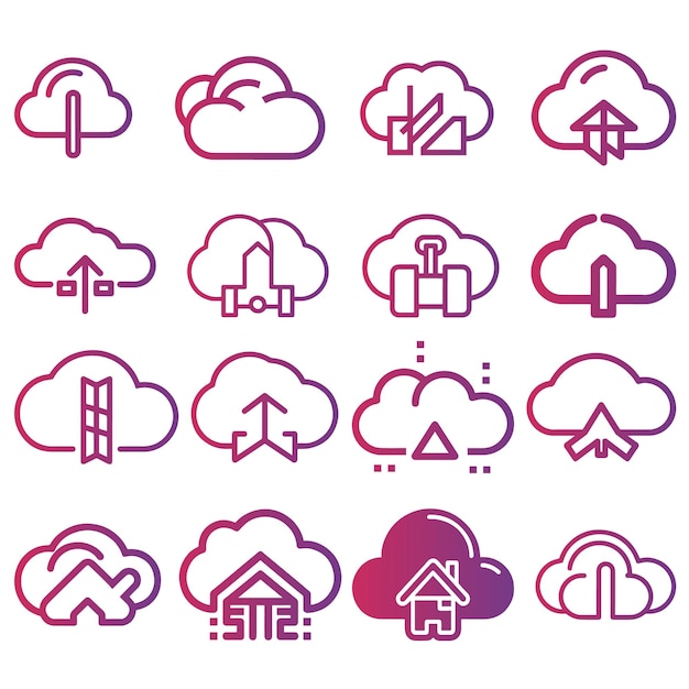 Vector de íconos de nube para web y aplicación móvil signo y símbolo de nube