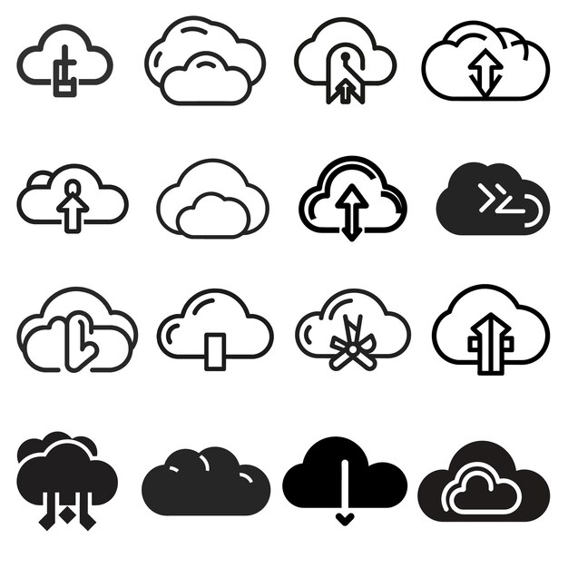 Vector de íconos de nube para web y aplicación móvil signo y símbolo de nube