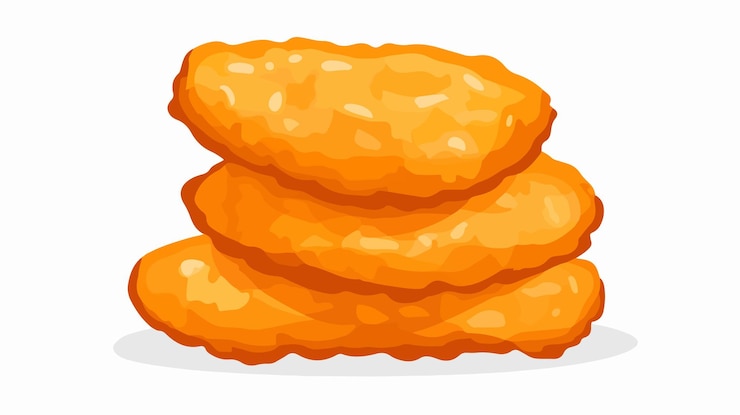 Vector vector de iconos de nugget de pollo para aplicaciones y sitios web de alimentos