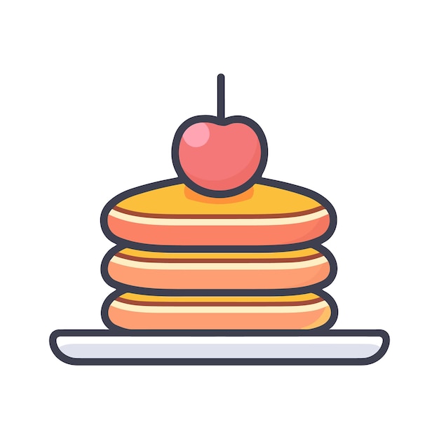 Vector de iconos de panqueques de comida garabateada