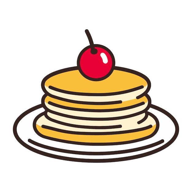 Vector de iconos de panqueques de comida garabateada