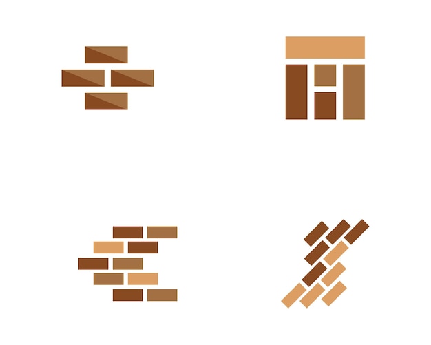 Vector de íconos de pared de ladrillo