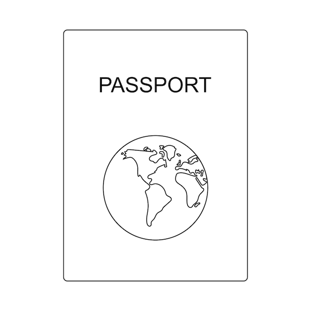 Vector vector de íconos de pasaporte