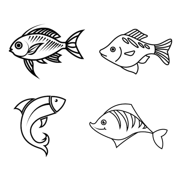 Vector vector de íconos de peces