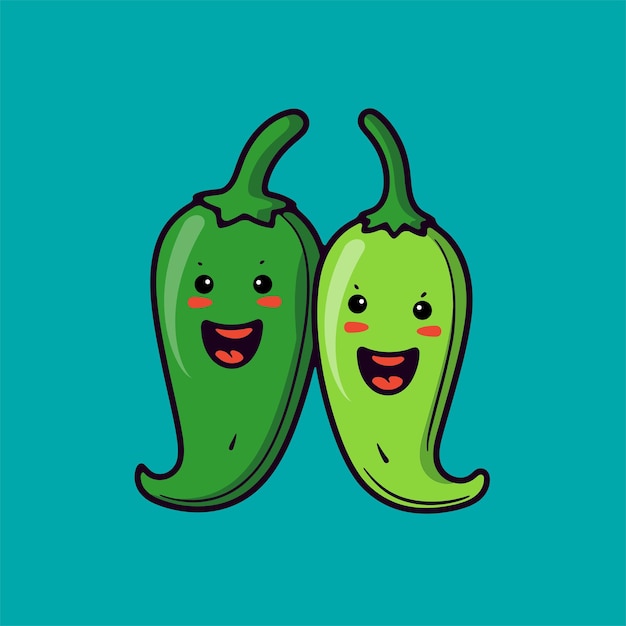 Vector de íconos de pimientos jalapeno