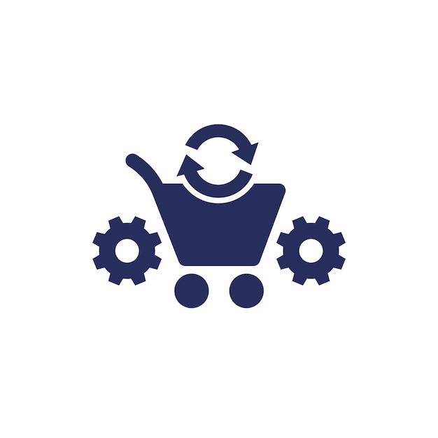 Vector de íconos de procesamiento de pedidos y adquisiciones