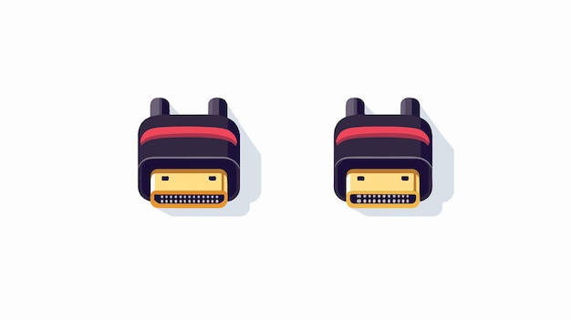 Vector de iconos profesionales de puertos USB y HDMI para ilustraciones tecnológicas