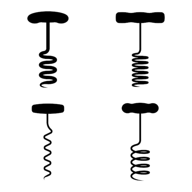 Vector de íconos de sacacorchos