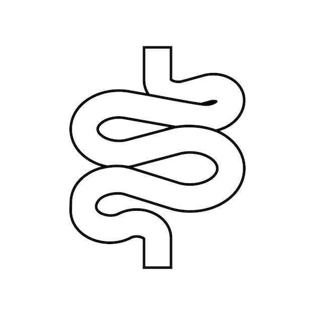 Vector de íconos simples del intestino