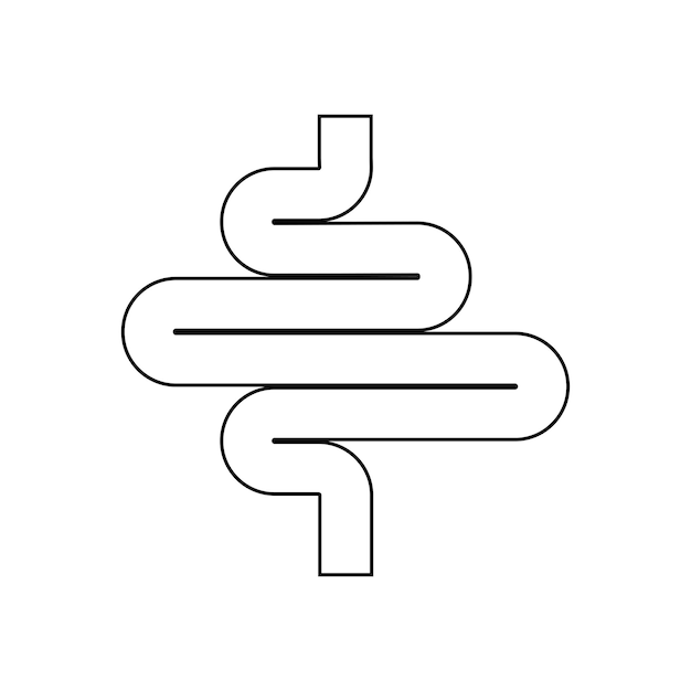 Vector de íconos simples del intestino