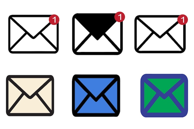 Vector de íconos de sobre de correo electrónico