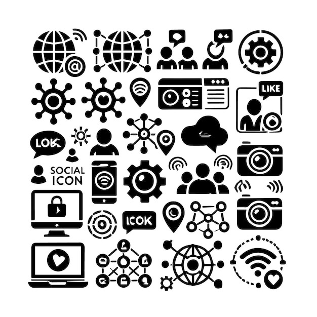 Vector de íconos sociales
