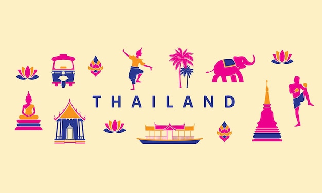 Vector de iconos de Tailandia