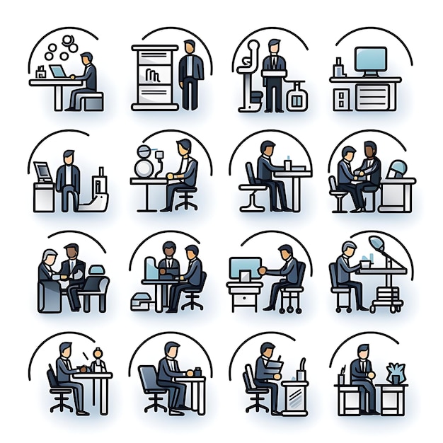 Vector de íconos de trabajo