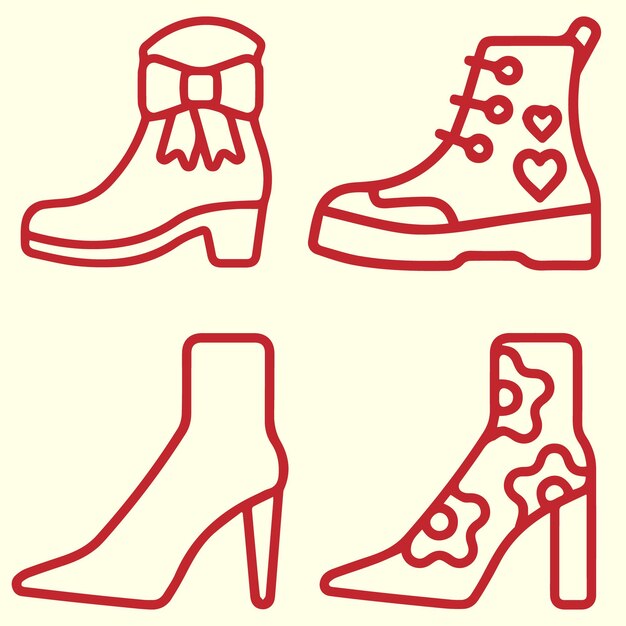 Vector de íconos de zapatillas de deporte de hombre y mujer de arte pop