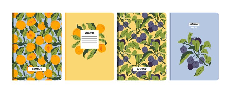 Vector illustartion plantillas portadas para portátiles planificadores folletos libros catálogos Fondos de pantalla de frutas con melocotón e higo