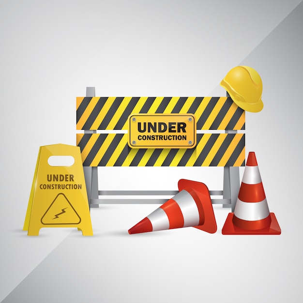 Vector Illustration Fondo del sitio web en construcción