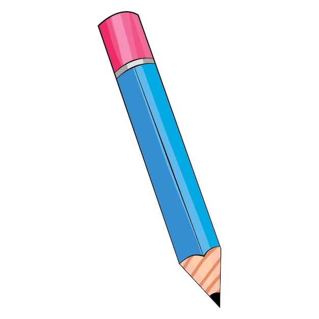 Vector illustration showing blue colour pencil
