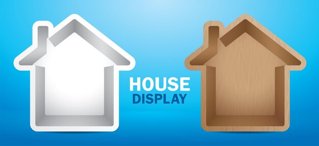 Vector de ilustración 3d de caja de presentación de casa