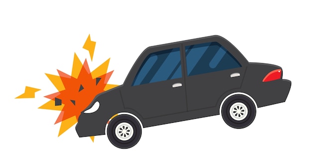 Vector de ilustración de accidente de coche accidente