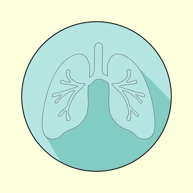 Vector ilustración aislada de pulmón