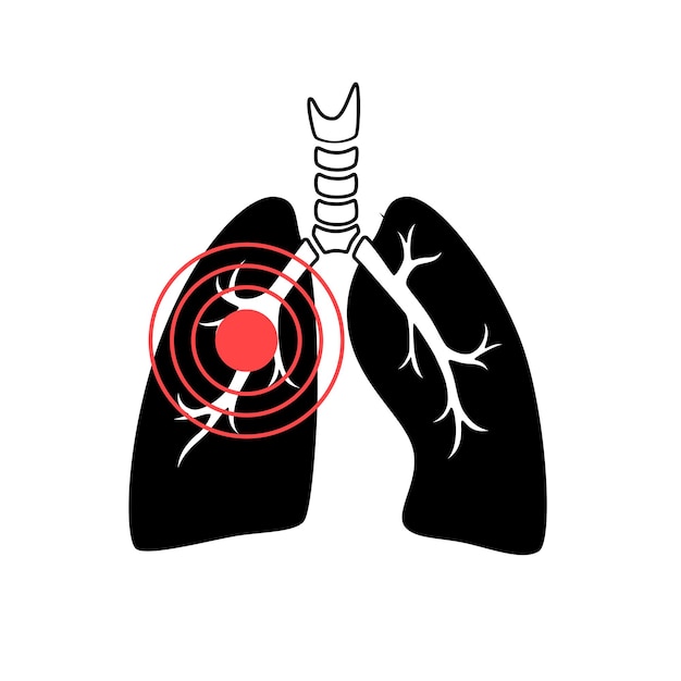 Vector ilustración aislada de pulmón