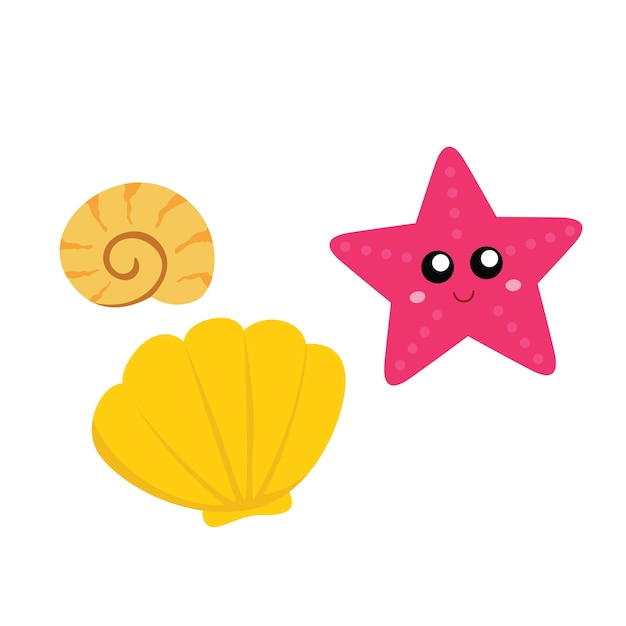 Vector de ilustración de animales bajo el agua de estrellas de mar Clipart