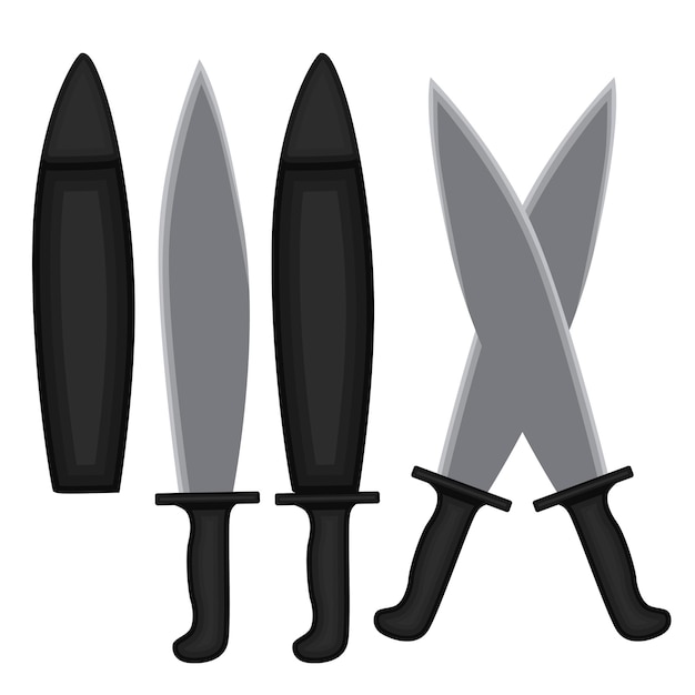 Vector de ilustración de armas de combate con cuchillo