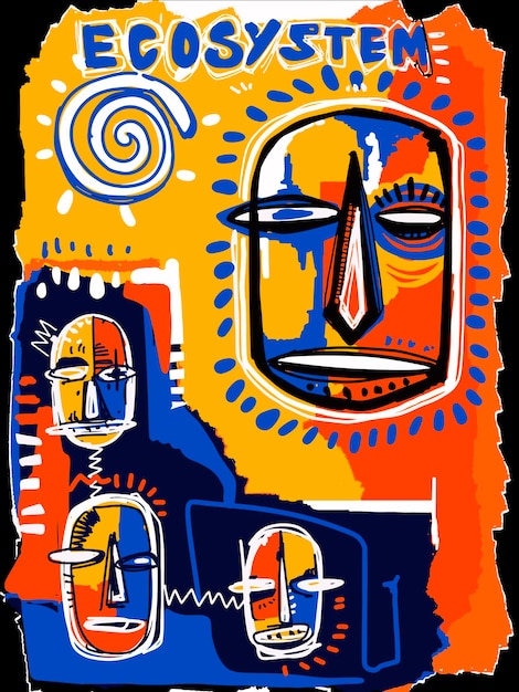 Vector de ilustración de arte expresionista